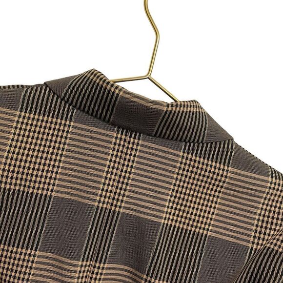 Zara Woman Plaid Check Blazer Tan Black Size XS - Picture 7 of 8
